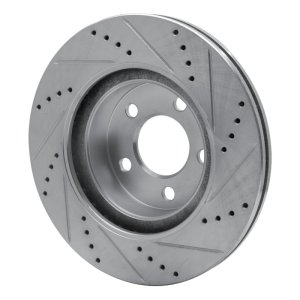Ford Explorer Sport Brake Rotor (1) - Front Left - R1 Concepts - Drilled & Slotted - Silver - `01-`11